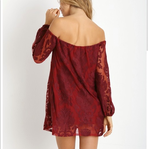 For Love & Lemons Sangria Dress Crimson Medium - Picture 9 of 11